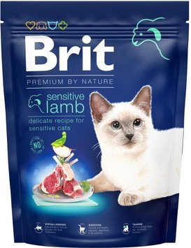 Сухой корм для кошек с чувствительным пищеварением Brit Premium by Nature Cat Sensitive с ягненком 300 г 171849 фото