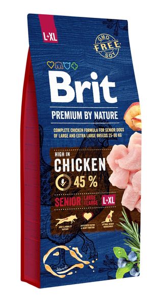 Сухой корм Брит Brit Premium Senior L+XL для пожилых собак крупных и гигантских пород, 15 кг 170829/6482 фото