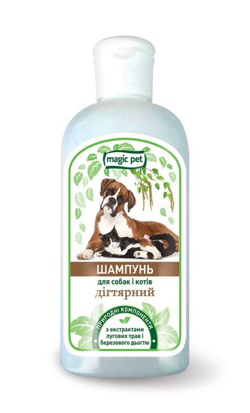 Magic Pet шампунь "Дегтярный" с экстрактом луговых трав и березового дегтя для собак и котов 200 мл 9004 фото