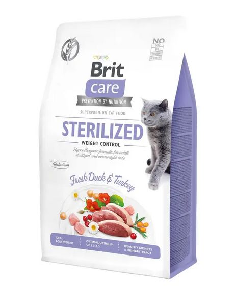 Сухой корм Брит Brit Care Cat GF Sterilized Weight Control для стерилизованных кошек (контроль веса), 7 кг 171293/0785 фото