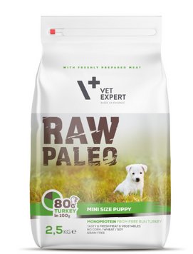 Сухий корм для цуценят Vet Expert Raw Paleo Puppy Mini Turkey з індичкою 2,5кг 4201804 фото