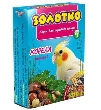 Корм "Золотко" для середніх папуг КОРЕЛЛА (Німфа) 500 г (Круг) Ящ0717 фото