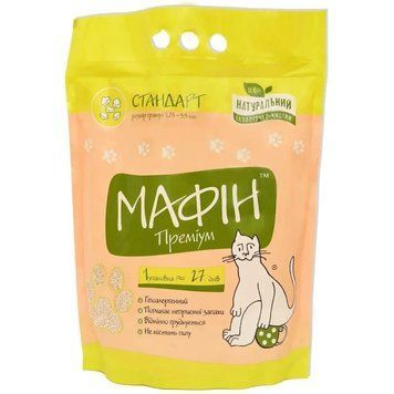 Бентонитовый наполнитель для кошачьего туалета Мафин Премиум Стандарт (гранулы 1.25 - 3.5 мм) 4.5 л (вес 4 кг) 442443 фото