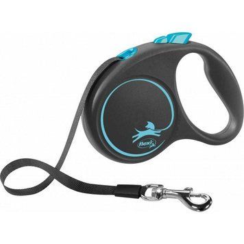 Повідець-рулетка Flexi Black Design L стрічка 5м/50 кг (Синій) В34132 фото