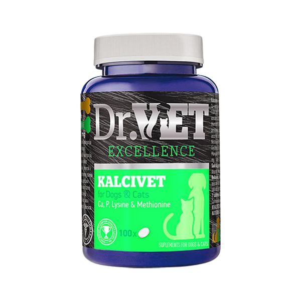 Витаминно-минеральная добавка Dr.Vet Kalcivet (Калцивет) для собак и кошек, 100 таблеток 905290 фото
