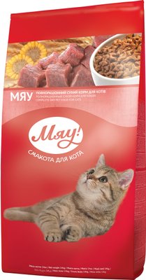 Збалансований сухий корм Мяу! для дорослих кішок з куркою 14 кг 902225 фото