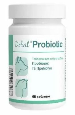 Вітамінно-мінеральна добавка для собак Долвіт Пробиотик (Dolvit Probiotic) 60 таблеток Дольфос (Dolfos) DLF64068 фото