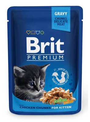 Вологий корм Бріт Brit Premium для кошенят 100 г з куркою 100274/506026 фото
