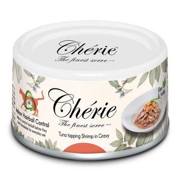 Влажный корм Cherie Hairball Control для кошек (предотвращения шерстяных комочков) с тунцом и криветками, 80 г вCHT15005 фото