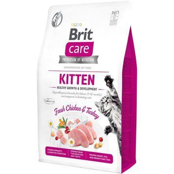 Сухой корм для котят Brit Care Cat GF Kitten Growth & Developmen с курицей и индейкой 2 кг 171278/0679 фото