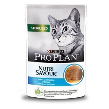 Вологий корм для стерилізованих кішок Purina Pro Plan Sterilised Nutrisavour шматочки в паштеті з тріскою 85 г п100108 фото