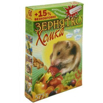 Корм Зернятко. Хомка з фруктами та горіхами для гризунів, 575 г К311219 фото