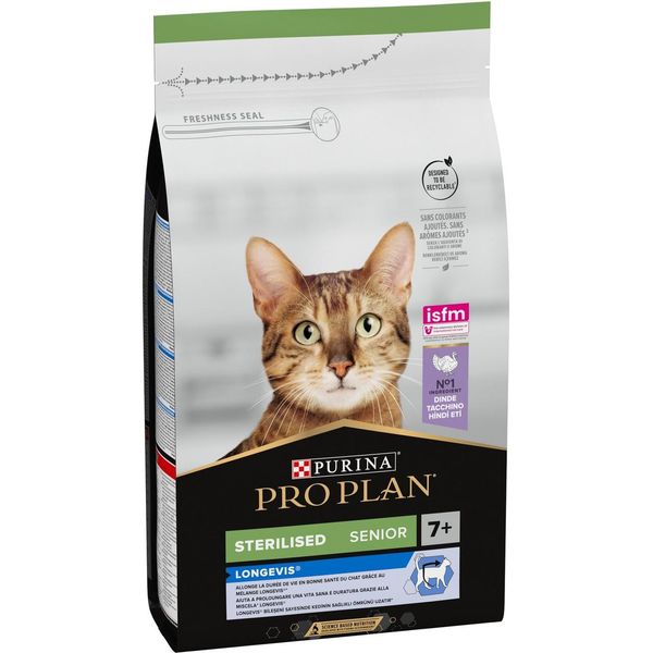 Сухой корм Purina Pro Plan Sterilised Senior для стерилизованных кошек старше 7 лет (индейка) 1.5 кг п15551 фото