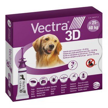 Vectra 3D (Вектра 3D) для собак вагою 25 - 40 кг (1 піпетка 4.7 мл), Ceva Франція 901241 фото