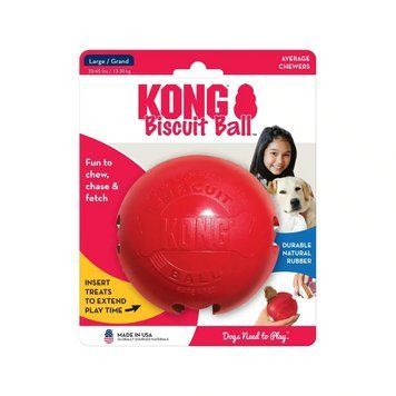 Игрушка для собак Конг KONG Dog Biscuit Ball мяч с отверстием для лакомства, размер L 11179 фото