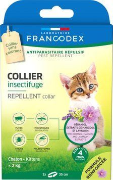 Ошейник для котят Francodex (Франкодекс) с репеллентным действием от блох и клещей с гераниолом 35 см 175480 фото