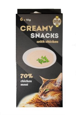 Ласощі Creamy Snacks (Кремі Снекс) для кішок, крем зі смаком курки (в стиках), 6 х 10 г К312502 фото