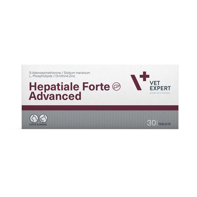 Hepatiale Forte Advanced (Гепатіале форте едвансед) підтримка функції печінки собак та котів (30 таблеток), VetExpert 46169 фото