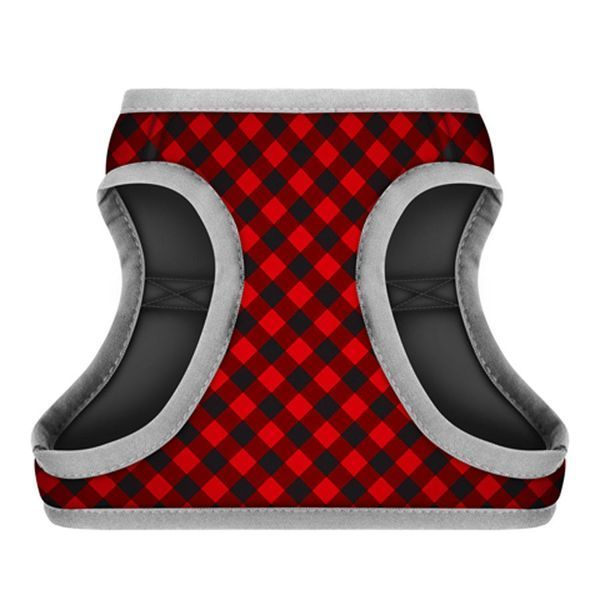 Шлея для собак м'яка WAUDOG Clothes з QR паспортом, малюнок "Шотландка червона", S1, В 40-45 см, C 29-31 см 2988 фото