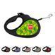 Повідець-рулетка для собак WAUDOG R-leash, малюнок "Авокадо", M, до 25 кг, 5 м, світловідбивна стрічка чорний 8125-0048-01 фото 1