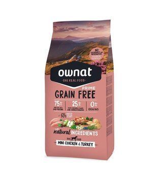 Сухий корм для собак Овнат Ownat Grain Free міні від 1 до 10 кг з куркою та індичкою, 400 г 701502 фото