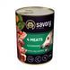 Влажный корм для взрослых собак Сейвори Savory с четырьмя видами мяса, 400 г 30396 фото 1