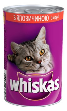 Whiskas 400 гр з яловичиною шматочки в соусі / 400 гр 020902 фото