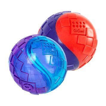 Игрушка для собак Два мяча с пищалкой GiGwi Ball, TPR резина, 6 см 75328 фото