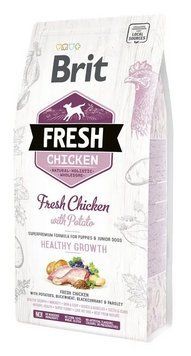 Сухой корм для щенков и юниоров Брит Brit Fresh Healthy Growth с курицей и картофелем, 12 кг 170987 фото