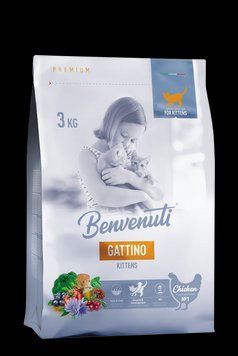 Сухой корм для котят Бенвенути Benvenuti Gattino с курицей 3 кг 27415 фото