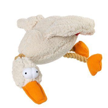 Игрушка для собак Утка с пищалкой GiGwi Catch&fetch, текстиль, веревка, 36 см 75037 фото