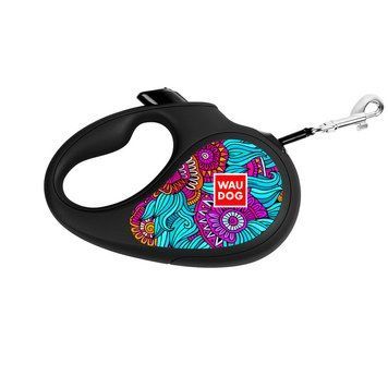 Повідець-рулетка для собак WAUDOG R-leash, малюнок "Літо", S, до 15 кг, 5 м, світловідбивна стрічка чорний 8124-0062-01 фото
