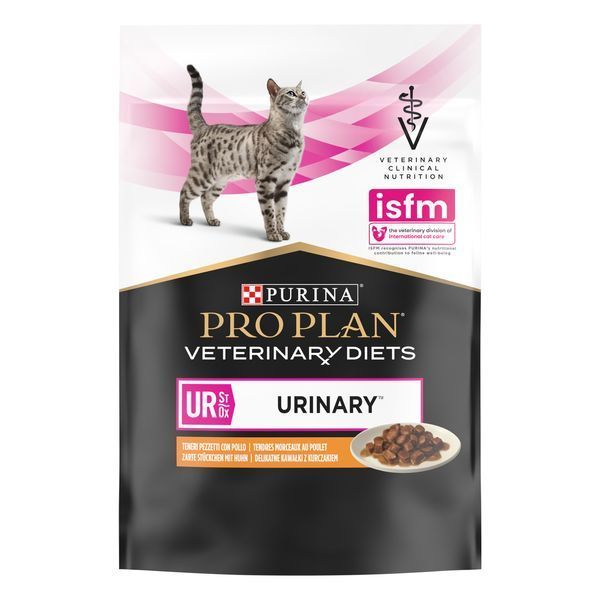 Упаковка Pro Plan Veterinary Diets Urinary для кошек растворение струвитных камней с курицей 10x85 г п100130 фото