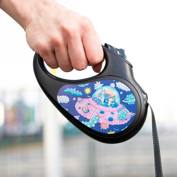 Поводок-рулетка для собак WAUDOG R-leash, рисунок "Рик и Морти 1", S, до 15 кг, 5 м, светоотражающая лента 8124-0280-01 фото