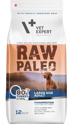 Сухий корм для собак Vet Expert Raw Paleo Adult Large Turkey з індичкою 12кг 4201897 фото