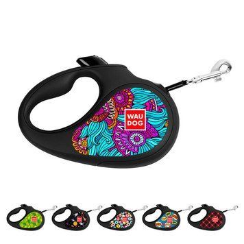 Повідець-рулетка для собак WAUDOG R-leash, малюнок "Літо", M, до 25 кг, 5 м, світловідбивна стрічка чорний 8125-0062-01 фото