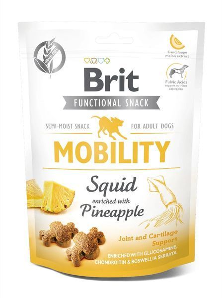 Ласощі для собак Brit Care Dog Functional Snack Mobility Squid з кальмаром і ананасом 150 г 539932 фото