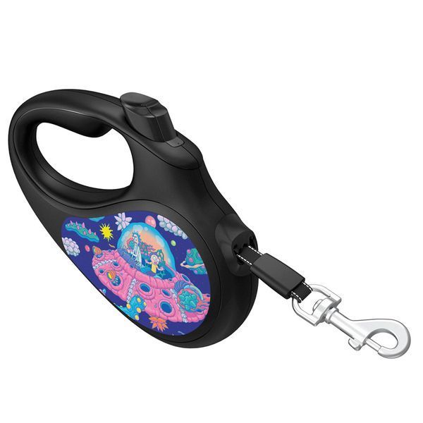 Повідець-рулетка для собак WAUDOG R-leash, малюнок "Рік і Морті 1", XS, до 12 кг, 3 м, світловідбивна стрічка 8123-0280-01 фото