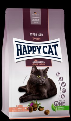 Happy Cat Sterilised Atlantik Lachs сухой корм для стерилизованных и кастрированных кошек с лососем, 10 кг В70581 фото