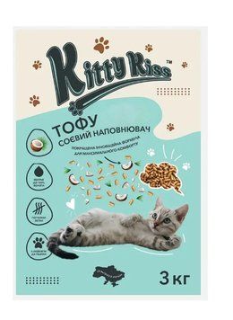 Наполнитель Кити Кис Kitty Kiss Тофу соевый для кошек классический, 3 кг kitty30 фото