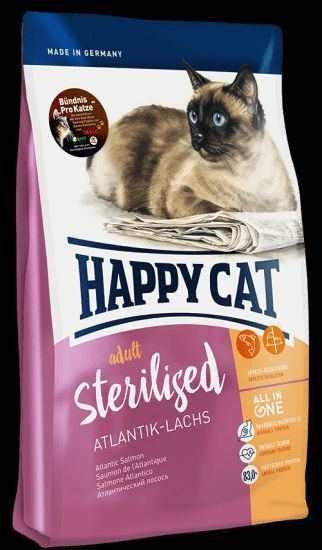 Happy Cat Sterilised Atlantik Lachs сухой корм для стерилизованных и кастрированных кошек с лососем, 10 кг В70581 фото