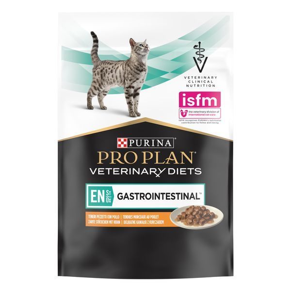 Упаковка Purina Pro Plan Veterinary Diets Gastrointestinal з куркою для кішок при хворобах ШКТ 10 x 85 г п100132 фото