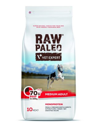 Сухий корм для собак Vet Expert Raw Paleo Adult Medium Beef з яловичиною 10кг 4204294 фото