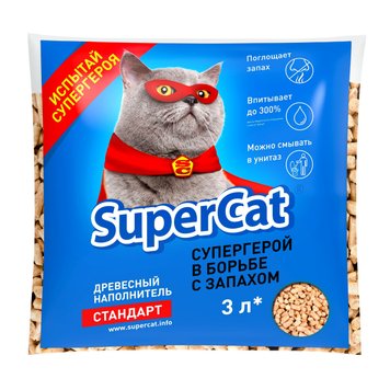 Наповнювач SuperCat СТАНДАРТ деревне 1 кг (3546) 905197 фото