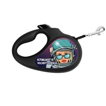 Поводок-рулетка для собак WAUDOG R-leash, рисунок "Космос. Ракетостроение", светоотражающая лента, XS, до 12 8123-0124-01 фото