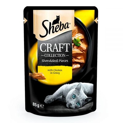 Sheba Craft Collection Shredded Pieces Chicken Консервы для кошек с курицей в соусе / 85 гр 139138 фото