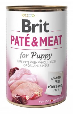 Консерви для цуценят Брит Brit Pete & Meat Puppy Chicken & Turkey з куркою та індичкою, 400 г 100862/1000079/0335 фото