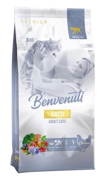 Корм для дорослих котів Бенвенуті Benvenuti Gatti з куркою 1 кг (на вагу) 27403-1 фото