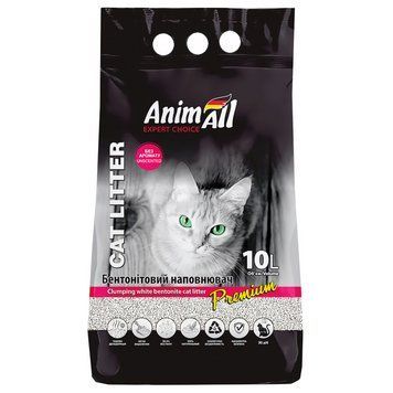 Наповнювач AnimAll бентонітовий білий без аромату, 10 л 144572 фото