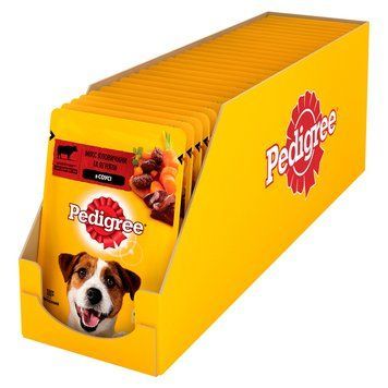 Pedigree (Педигри) влажный корм для собак с говядиной и ягненком в соусе 100 г (блок 24 шт) 348118 фото